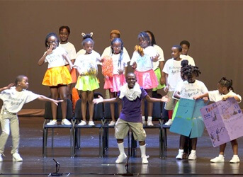 Children on stage.